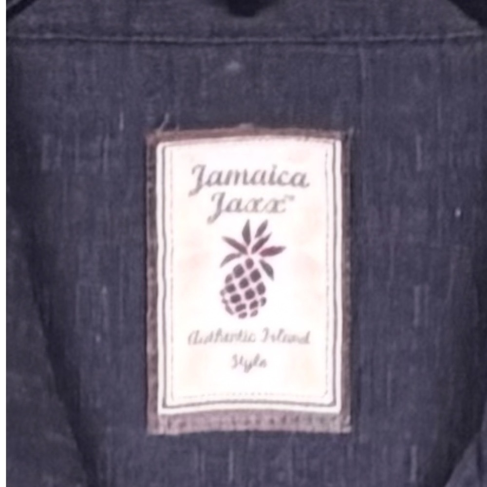 Jamaican Jaxx Mens Medium Black 100% Silk Floral Leaf Print Camp Shirt GPU 001 - Picture 3 of 7